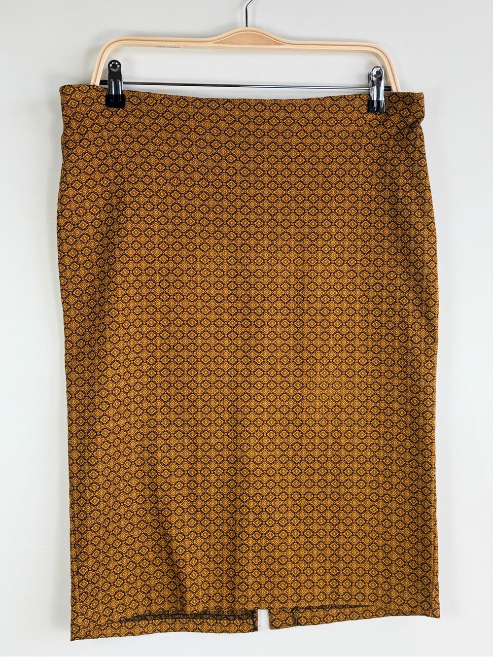 Linda Matthews Brown Black Geometric Pencil Skirt Size Large